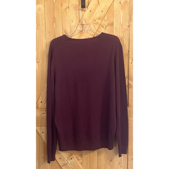 Nordstrom V-Neck 100% Italian Merino Wool Sweater Men's Size Large Burgundy - Picture 2 of 7